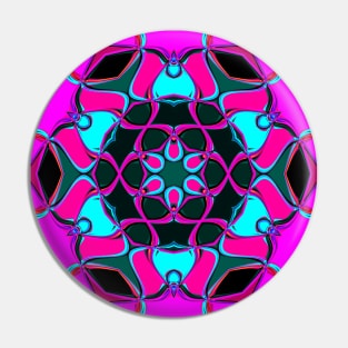 Cartoon Mandala Flower Blue Pink and Purple Pin