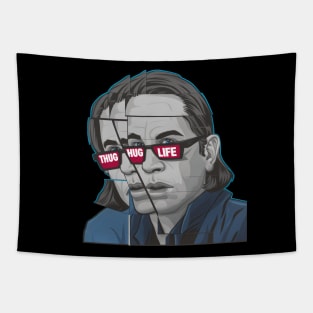 "Pixelated Thug Life Charlie Portrait" - Charlie Hip Hop Rapper Gangster Tapestry