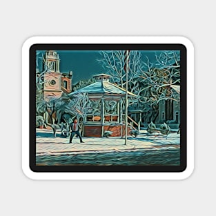 The Town Square in Winter II Magnet