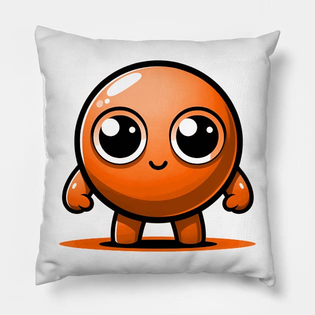 CUTE ORANGE PEA (ERVILHA LARANJA FOFA) Pillow by GMICHAELSF