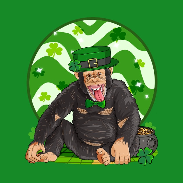 Chimpanzee St Patricks Day Irish Leprechaun by Noseking