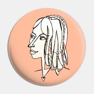 Strong Woman Hand Drawn Pin