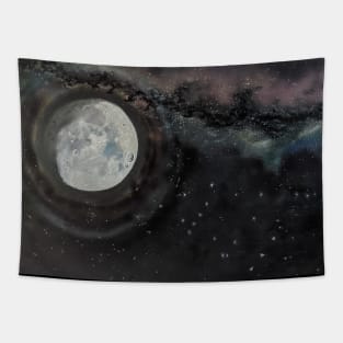 Gibbous Moon and Gemini Stars Tapestry