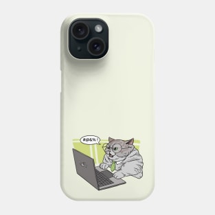 Cat work hard office notebook Phone Case