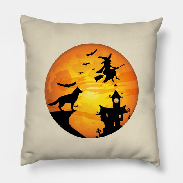 German shepherd halloween Pillow by madani04