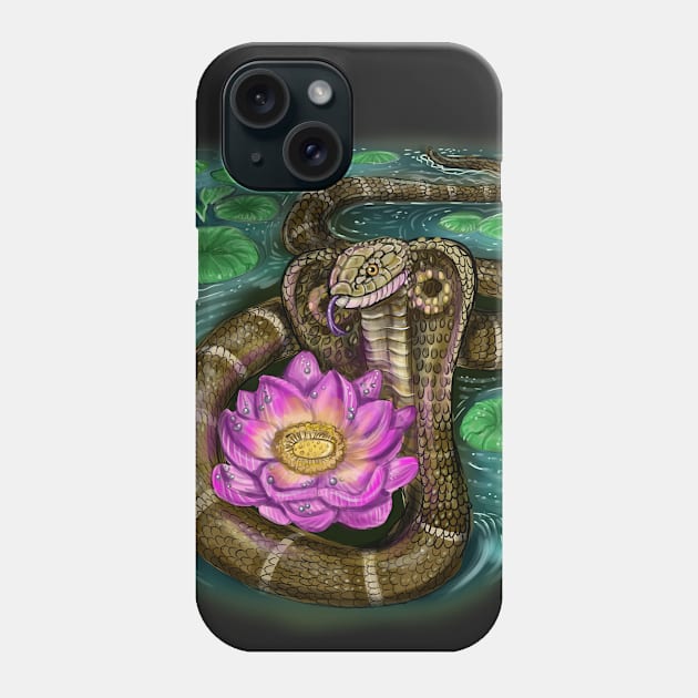 Cobra Lotus-Chinese Year of the Snake Phone Case by Shadowind