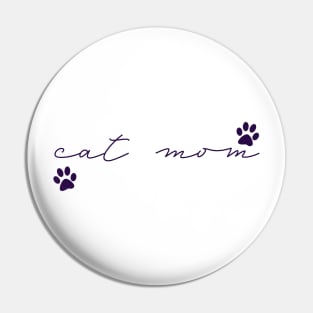 Cat Mom Purple Pin