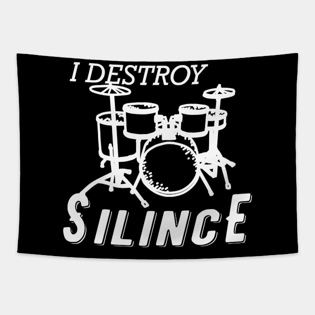 Drummer - I destroy silence Tapestry by KC Happy Shop