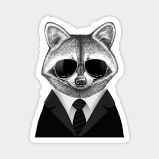 Raccoon in black Magnet