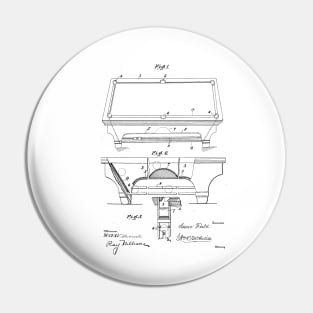 Billiard Table vintage patent drawing Pin