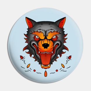 Traditional Wolf Pin