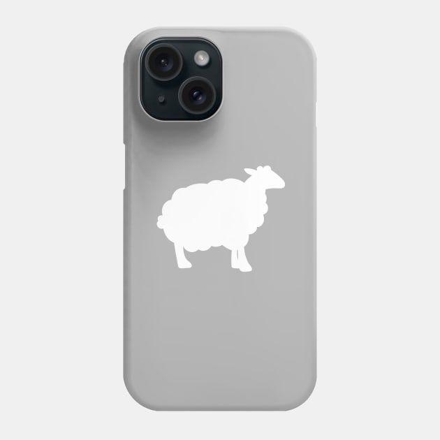 Sheep Silhouette Pattern in White and Grey Phone Case by OneThreeSix