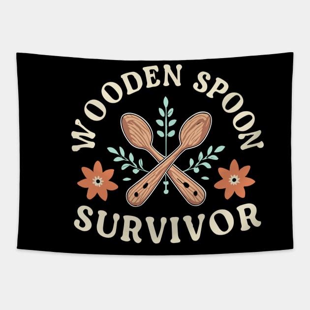 Wooden Spoon Survivor, minimal design Tapestry by A Floral Letter Capital letter A | Monogram, Sticker