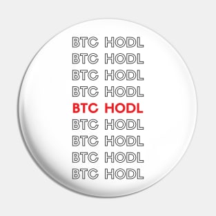 BTC HODL Typography (red) Pin