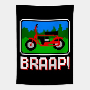 Mini Bike Braap 8 Bit Pixel Art Tapestry