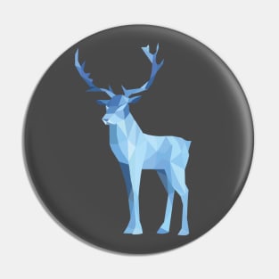 Geometric Stag in Ice Blue Pin