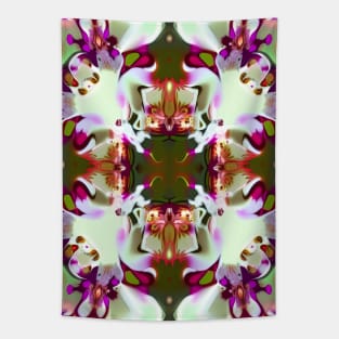 Trippy Orchid Kaleidoscope Design Tapestry