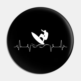 Surfing Heartbeat Surfboard Pin