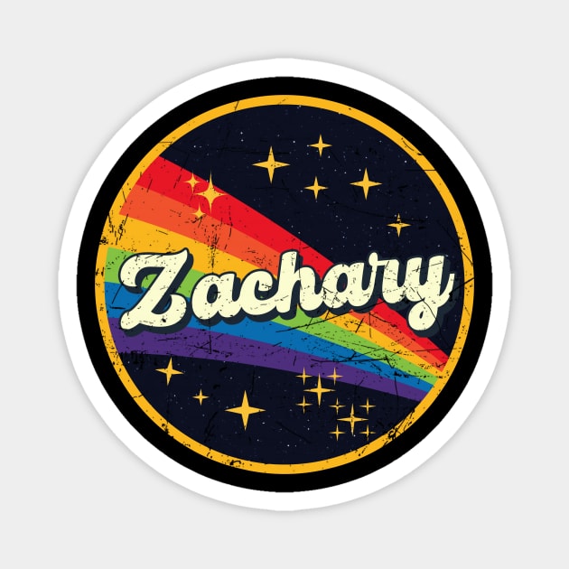 Zachary // Rainbow In Space Vintage Grunge-Style Magnet by LMW Art