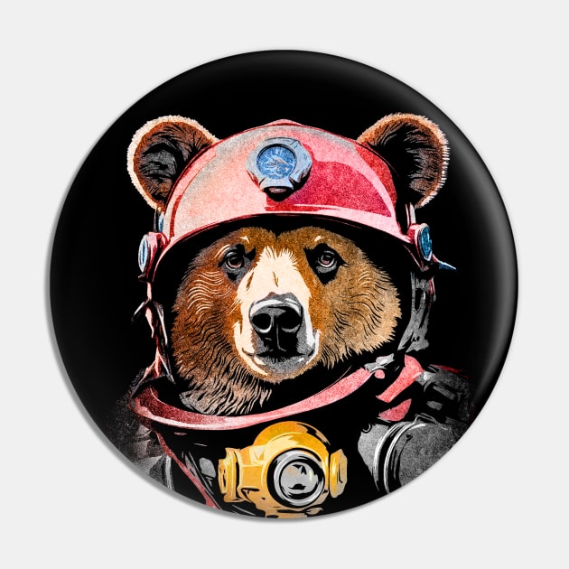 Firefighter bear Pin by ArtinDrop