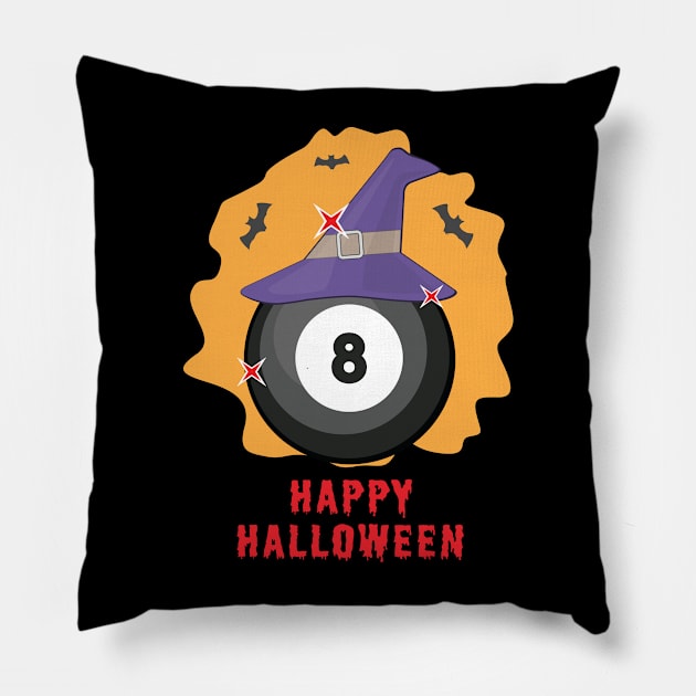 Happy Billiard Halloween - Funny Pillow by DesignWood-Sport