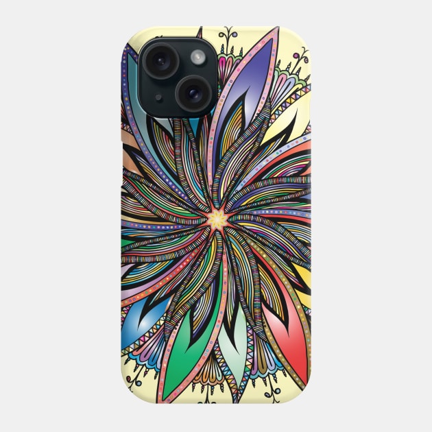 Multicolored mandala. Red, blue, yellow, green, all colors of the rainbow. Uplifting. Phone Case by tashashimaa