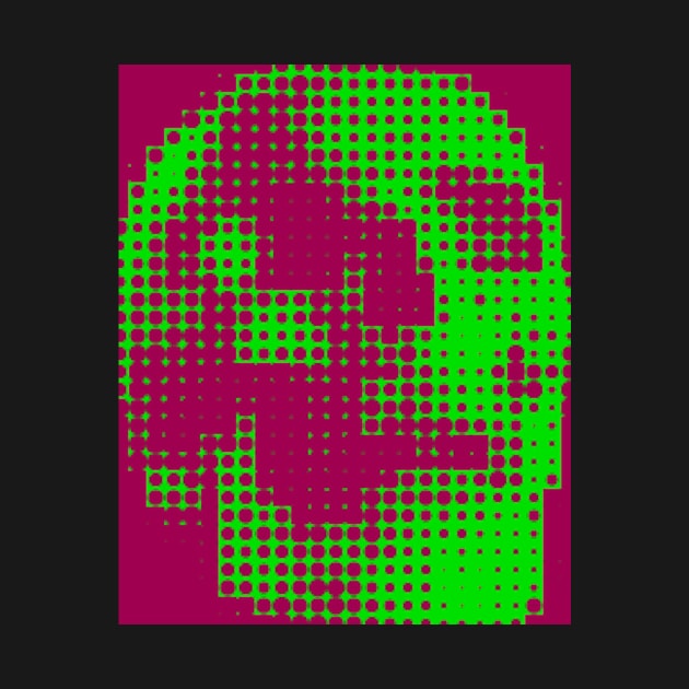 halftone skull psychedelic by charlesstat3