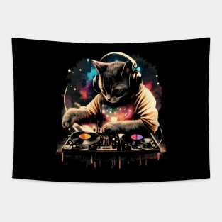 Cat DJ - Space Galaxy - DJ Cat - Deadmau5 - Deadmouse Tapestry