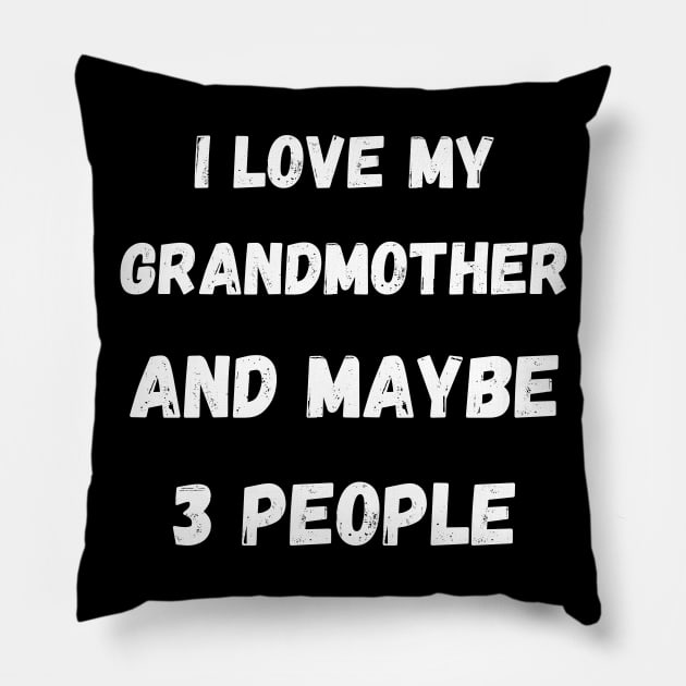 I LOVE MY GRANDMOTHER AND MAYBE 3 PEOPLE Pillow by Giftadism