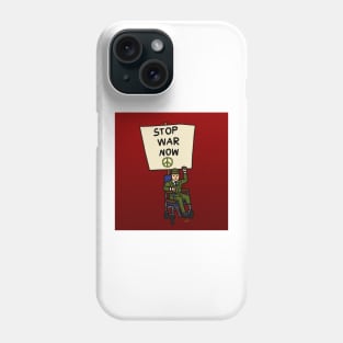 Disability veteran military on wheelchair protest anti-war Phone Case