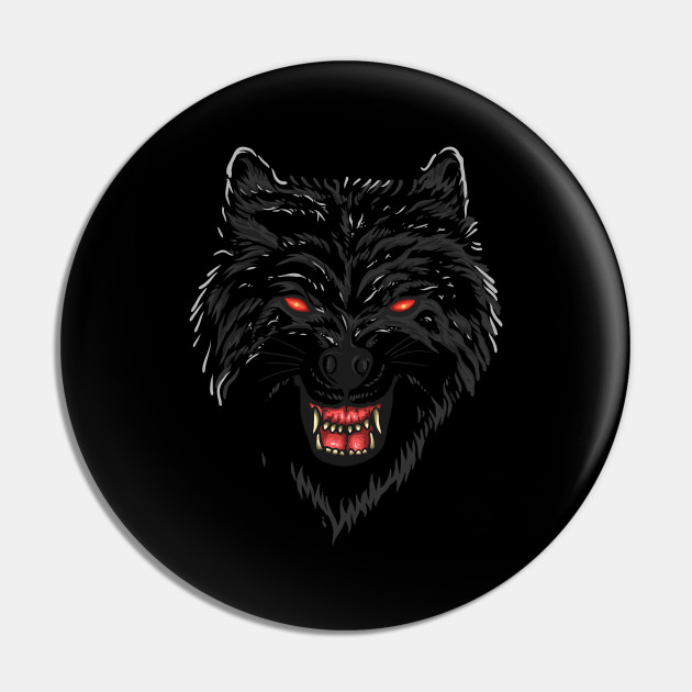 Wolf Werewolf With Red Eyes Werewolf - Pin | TeePublic