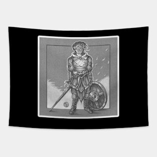 Heart of the Soldier - White Outlined Version Tapestry