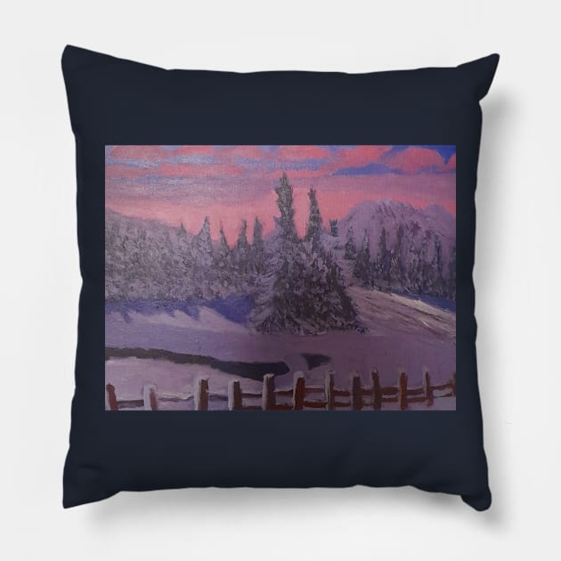 A Scenery in Winter Pillow by Sabrina's Design