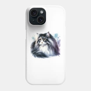 Domestic Long Hair - Watercolor Cat Phone Case