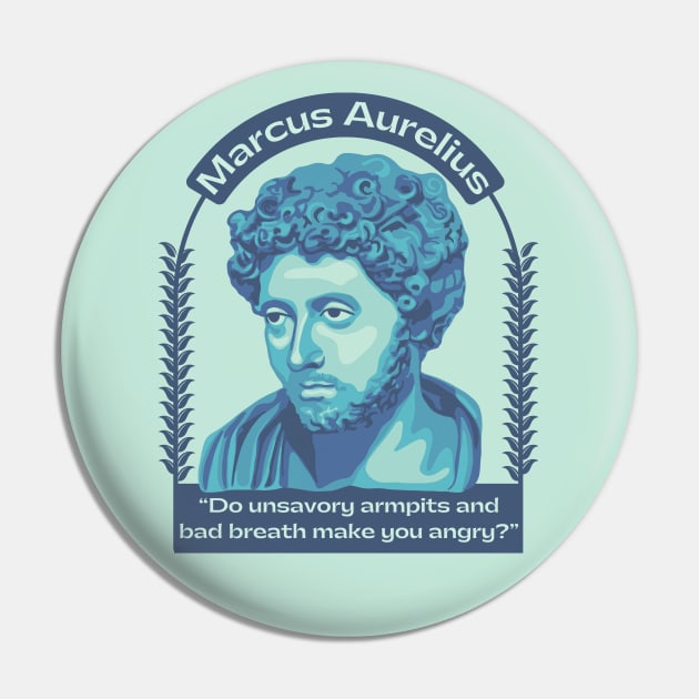 Marcus Aurelius Portrait and Quote Pin by Slightly Unhinged