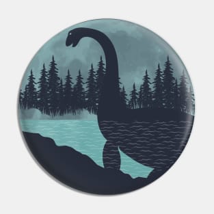 Nessie With Full Moon Pin