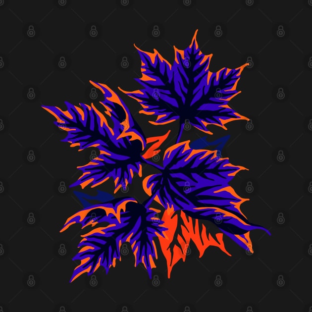 Leaves - Blue/Orange by andreaalice