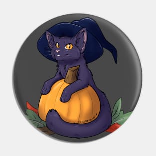 Autumn Halloween Cat Pin