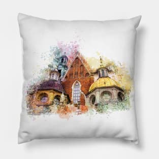 Krakow city art #krakow #cracow Pillow