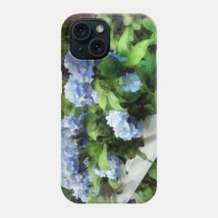 Hydrangea - Blue Hydrangea on White Fence Phone Case