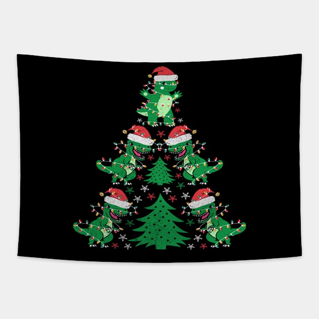 Tree Rex Funny T Rex Christmas Tree Dinosaur Lover Gift Tapestry by BadDesignCo