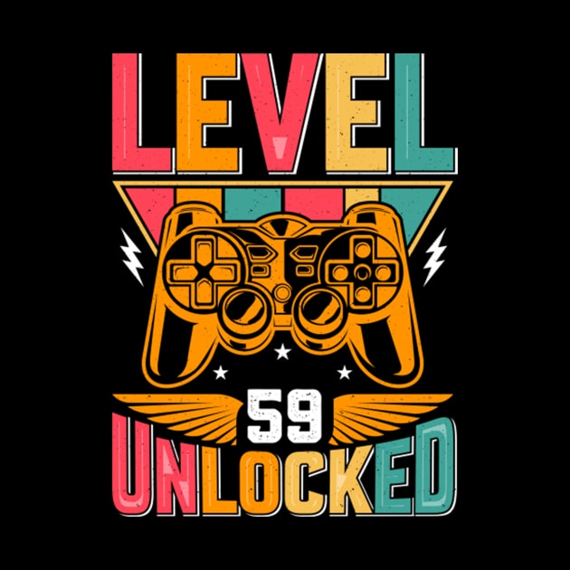 Level 59 Unlocked Awesome Since 1964 Funny Gamer Birthday by susanlguinn