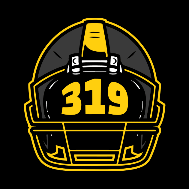 Retro Football Helmet 319 Area Code Iowa City Iowa Football by SLAG_Creative