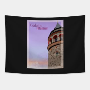 Istanbul Galata Tower Art Print Tapestry