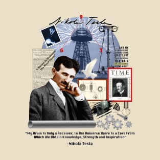 Nikola Tesla Collage LT T-Shirt