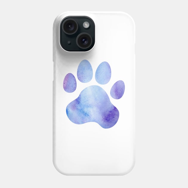 Blue and Purple Paw Print Phone Case by annmariestowe