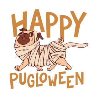 Funny Halloween Costume, Happy Pugloween Pug Mummy Dog Mummy T-Shirt