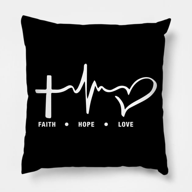 Faith, hope and love Pillow by Litho