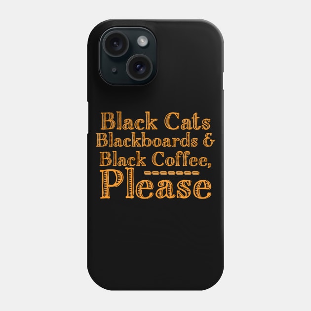 Blackboard Black Cat Teacher Phone Case by Commykaze