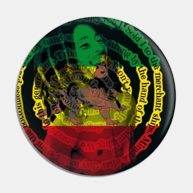 Reggae Rasta flag and Redemption Pin by Walters Mom